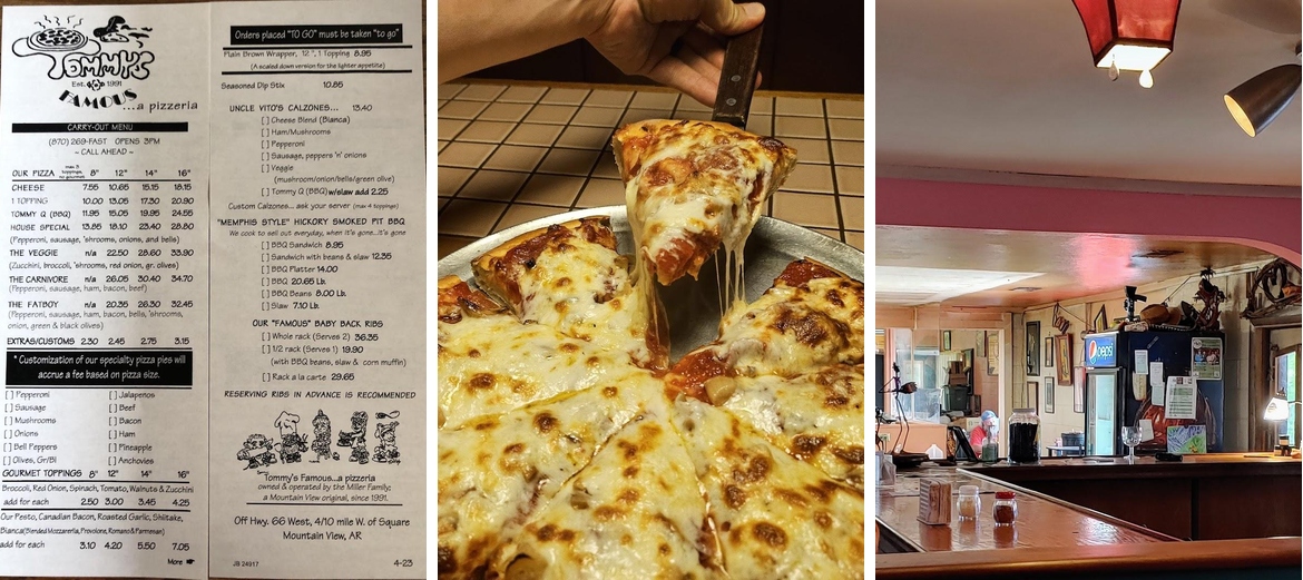 Tommy's Famous A Pizzeria Menu