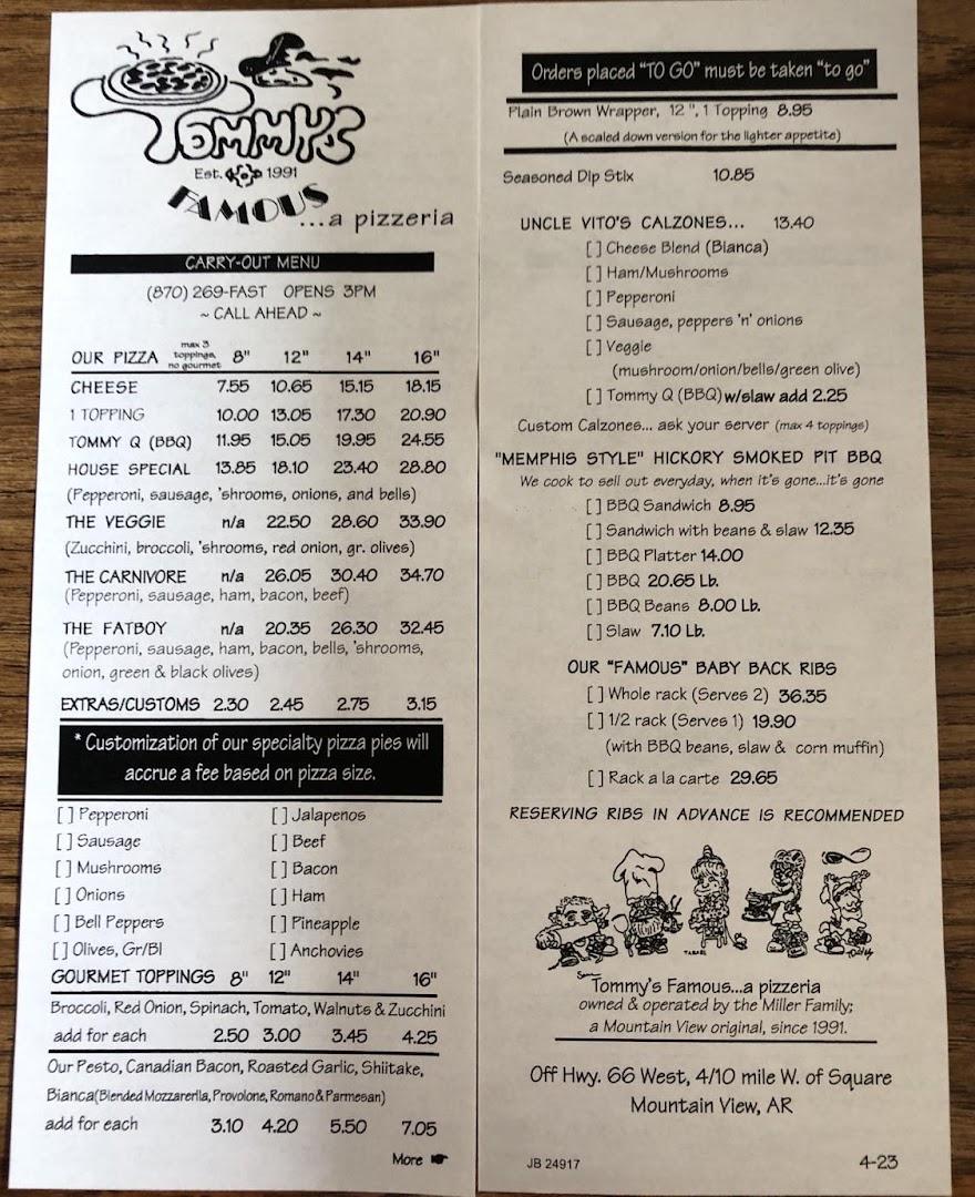 Tommy's Famous A Pizzeria